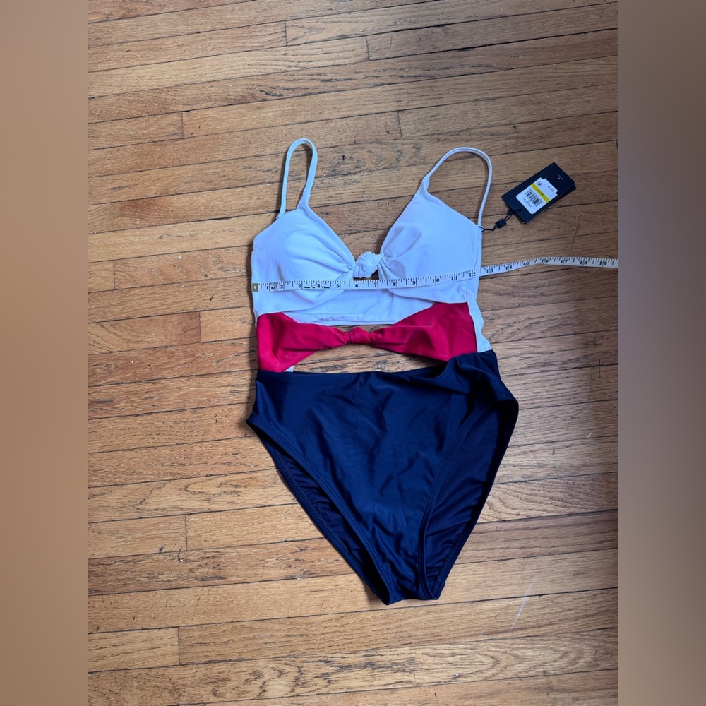 Tommy Hilfiger Navy One-Piece Swimsuit with Flag Tab